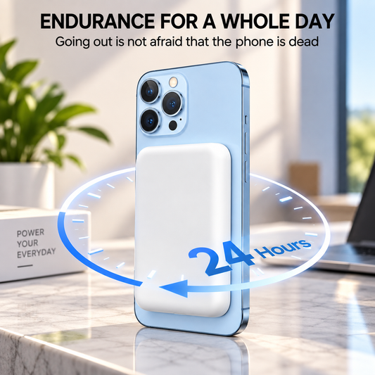 Bateria Externa Magnética 5000 mAh – Carregamento Sem Fios