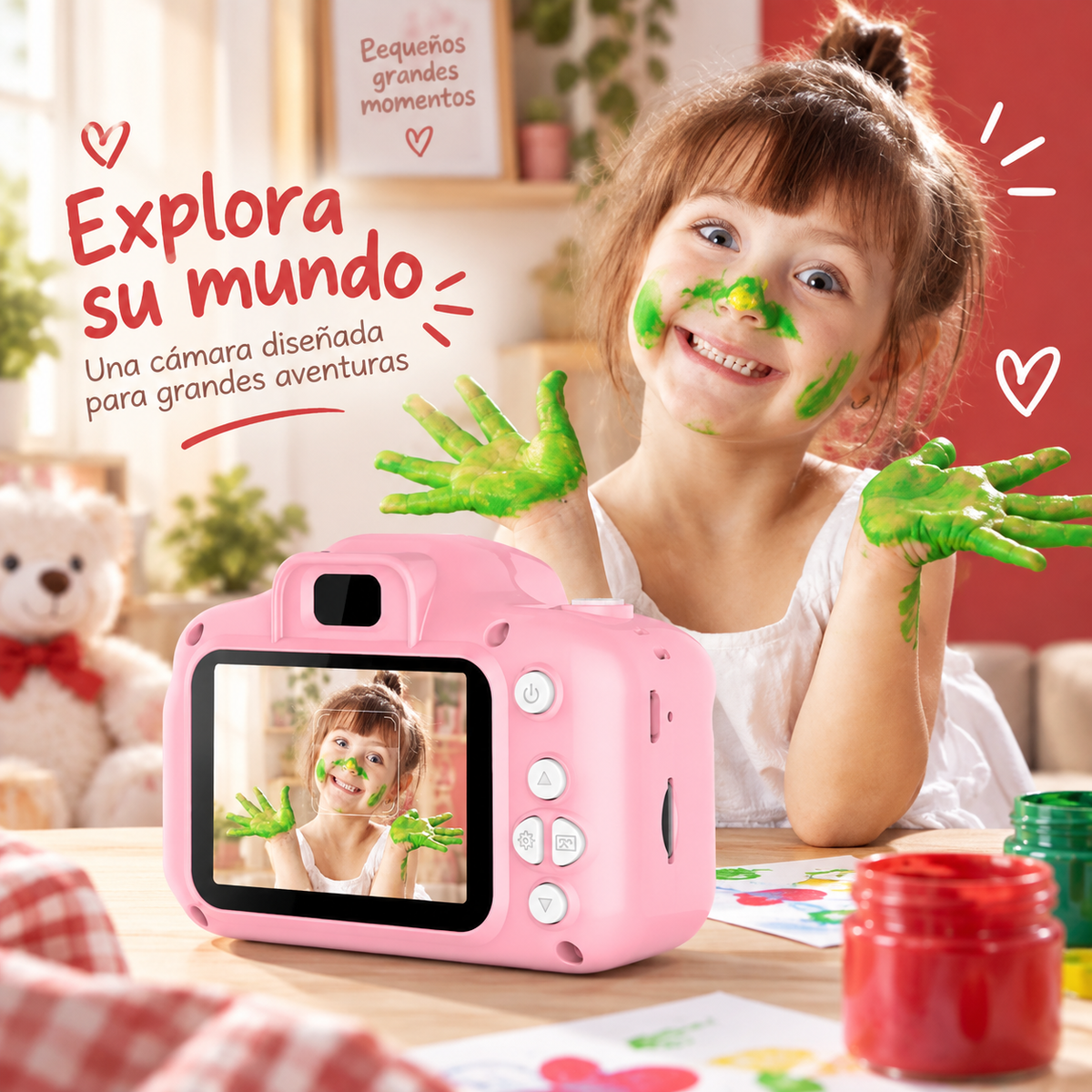 Câmara Infantil 720P com Ecrã de 2” – Azul-celeste