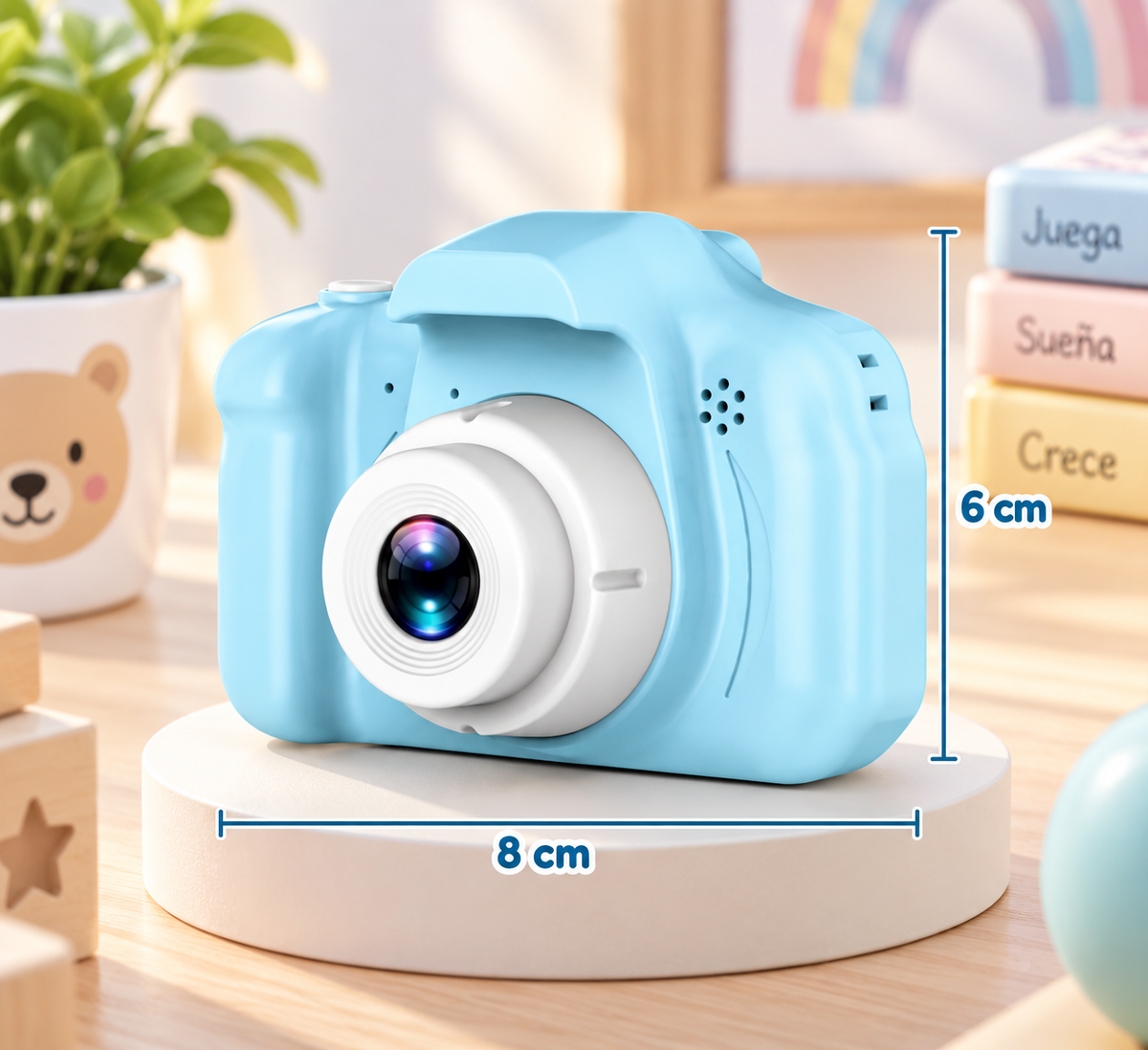 Câmara Infantil 720P com Ecrã de 2” – Azul-celeste