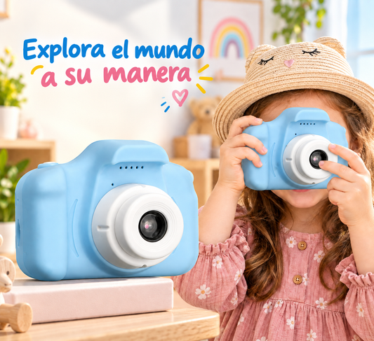 Câmara Infantil 720P com Ecrã de 2” – Azul-celeste