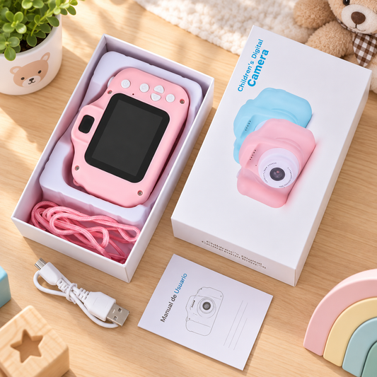 Câmara Infantil 720P com Ecrã de 2” – Azul-celeste